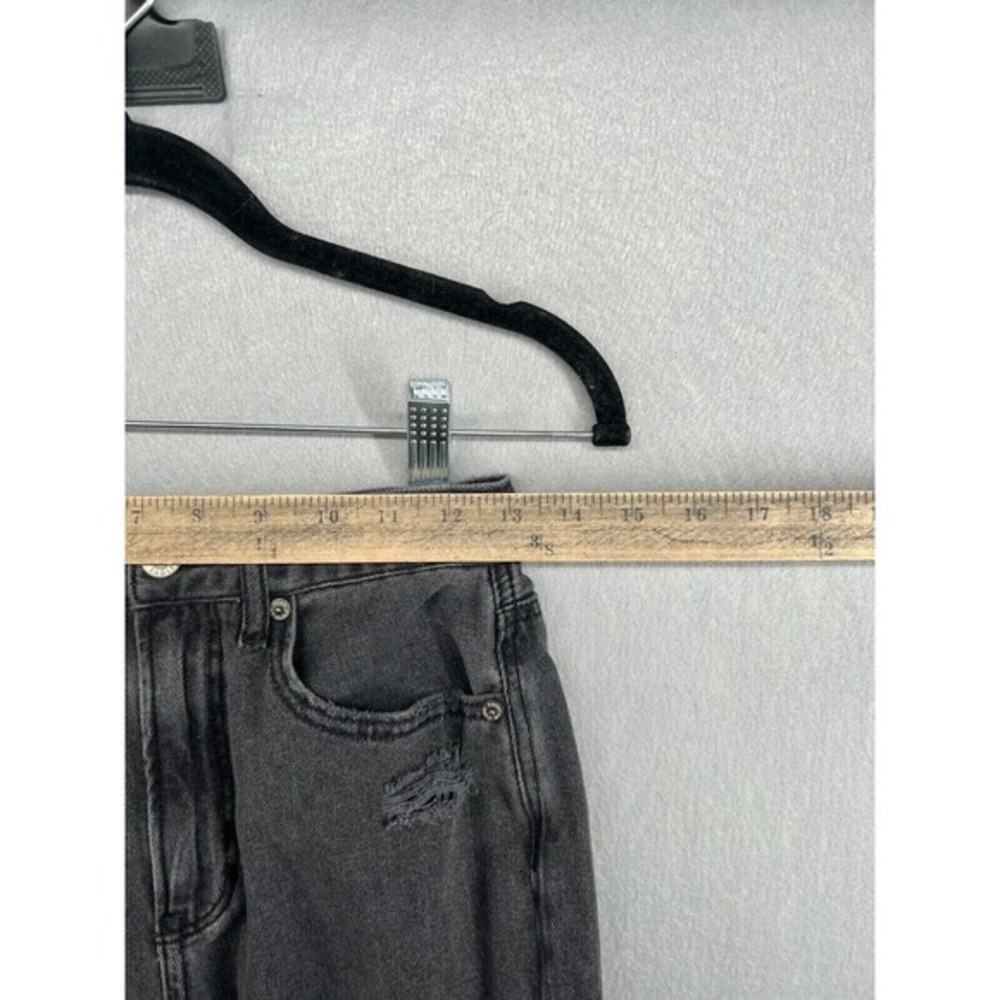 American Eagle Jeans Womens Size 2 Mom Jean Black Destroyed Ripped High Rise - Picture 6 of 12